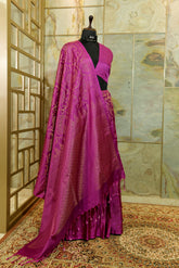 Elegant Dark Pink shade Kanjivaram Hand Woven Pure Silk